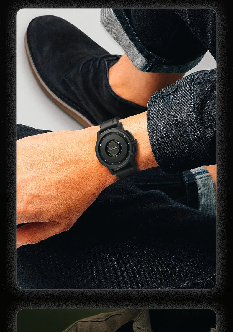 DANIEL GORMAN Fashion Silicone Watch For Men Outdoor Sports Waterproof Scrolling Pointer Magnetic Force Men's Quartz Wristwatch