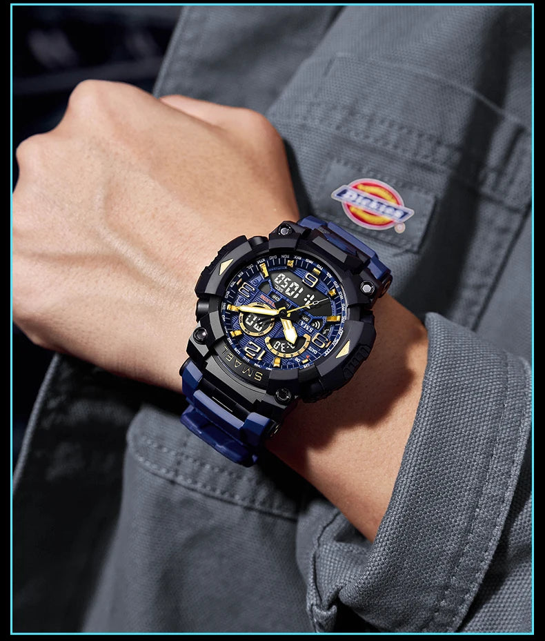 SMAEL 8099 Men's Military Digital Sport Watch - 50m Waterproof LED Backlight Alarm Stopwatch Chronograph Shockproof Gifts