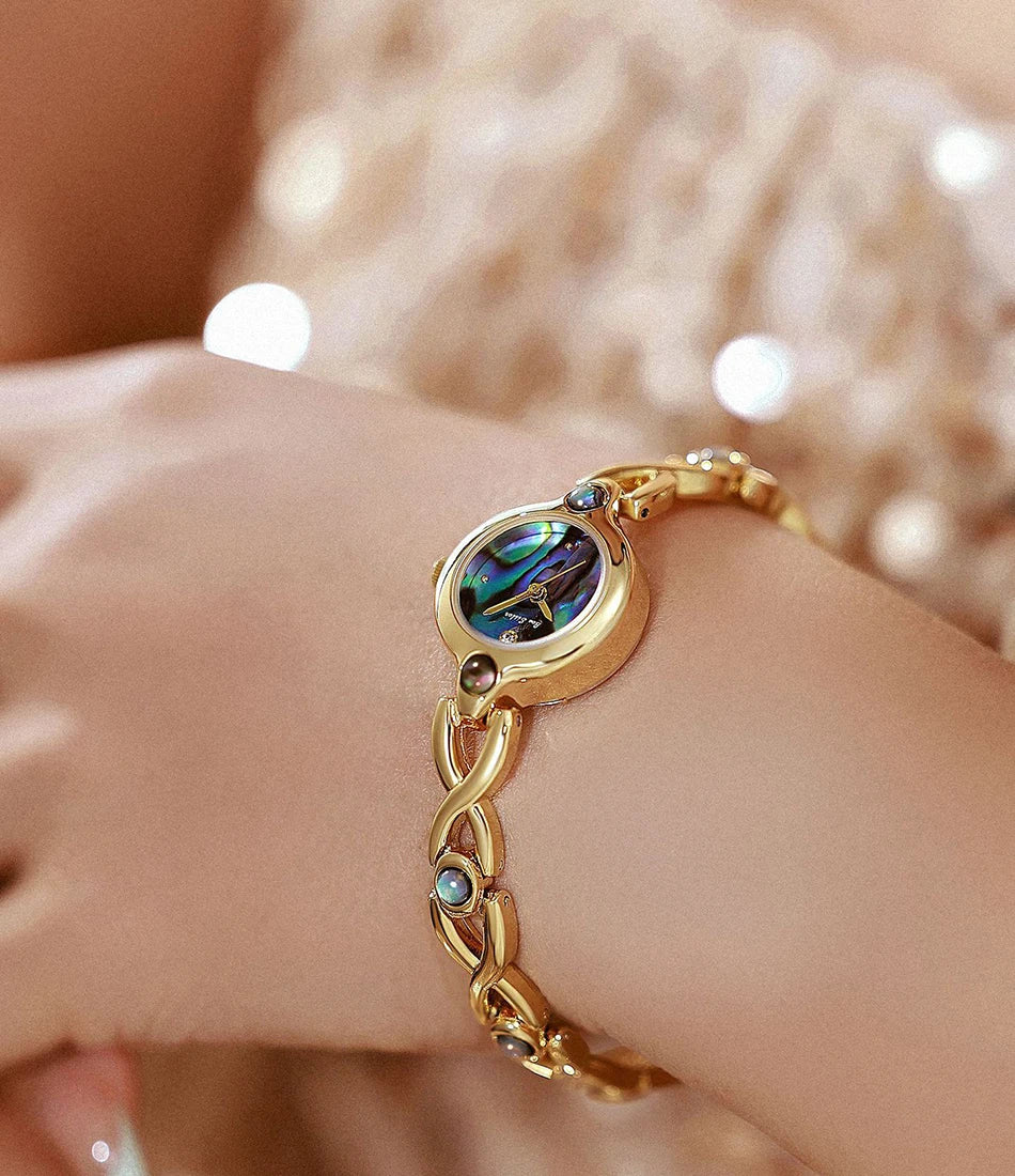 Ladies Watch Elegant Retro Round Black Gold Shell Dial Fashion Casual Gold Watches For Woman Gift Fashion Accessory
