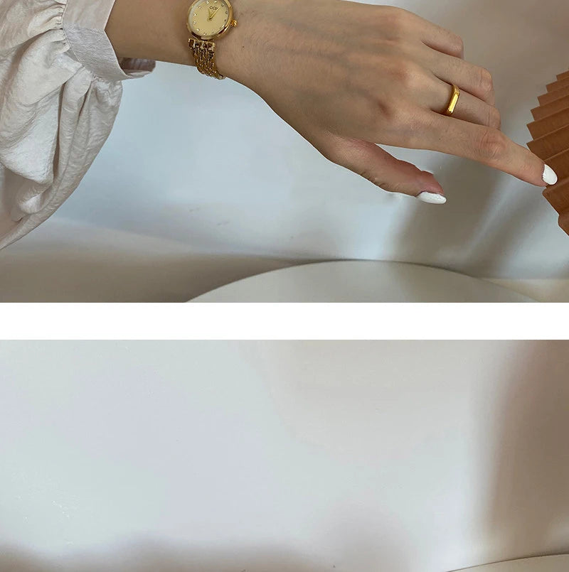 GEDI Ladies Watch New Vintage Exquisite Fashion Quartz Watches Woman Temperament Round Retro Watch Gifts Luxury