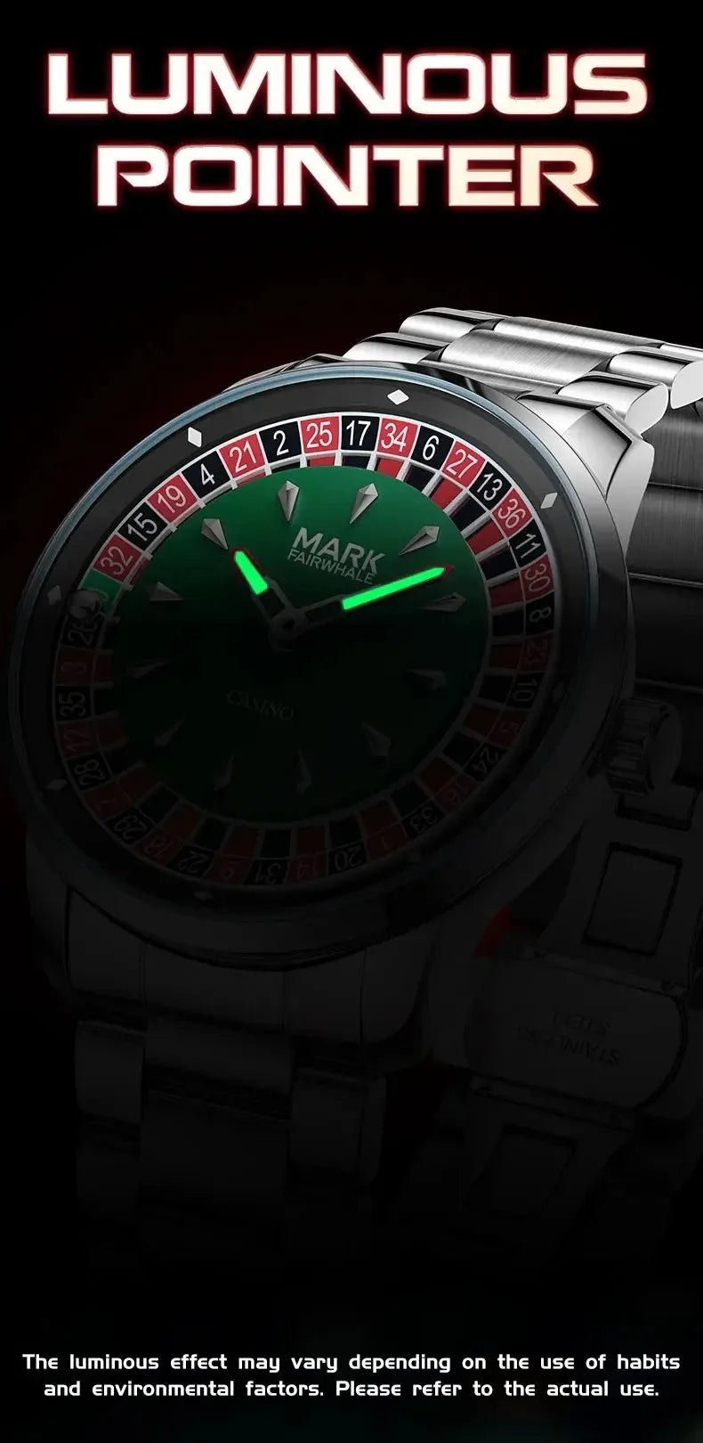 Mark Fairwhale 2025 New Fashion Men Quartz Watch Arabic numerals Rotating Dial Roulette Luminous Waterproof Men's Wristwatch