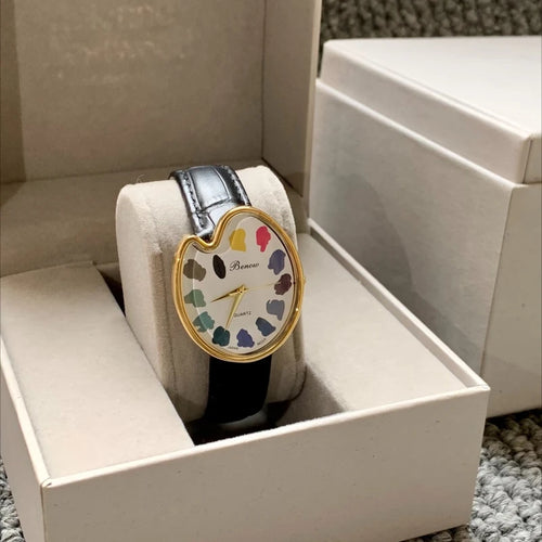 2026 Hot Sale Retro Niche Art sketching board Design Leather Quartz Square Exquisite and Versatile Pointer Watch 29mm