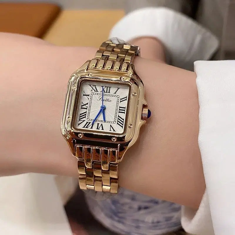 New Women'S Luxury Square WatchUltra-Thin Ladies' Watch With Steel Band High-End Selected Timepiece, Elegant Women'S Wristwatch.