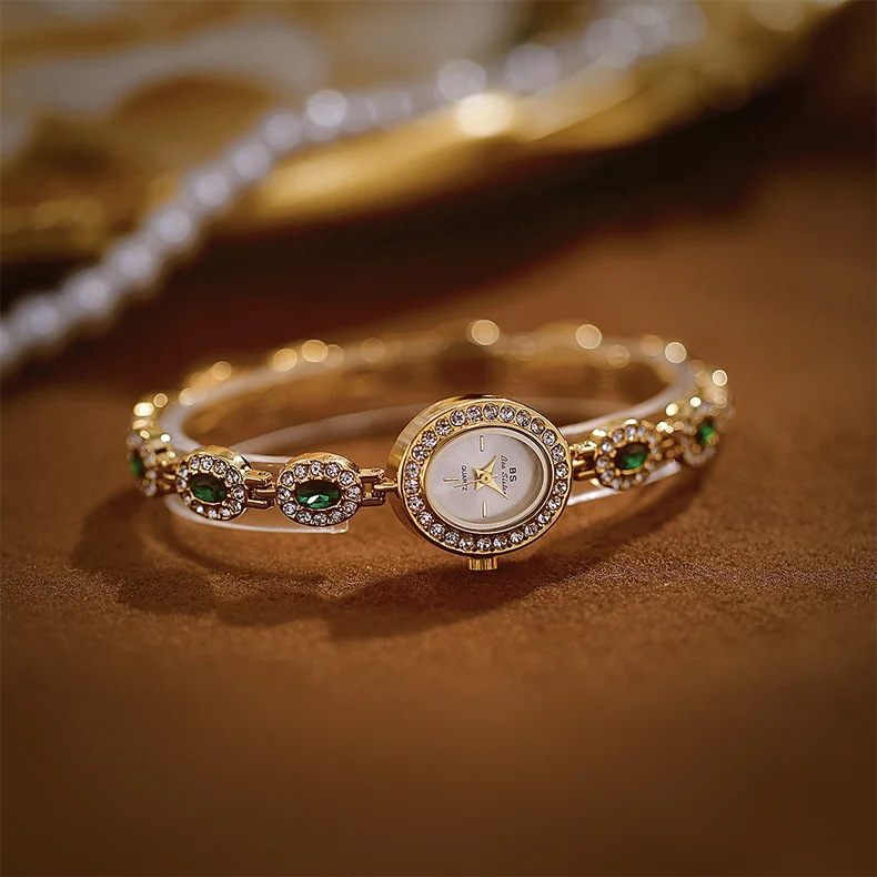 Colorful Diamond Luxury Women's Watch Elegant Bracelet Wristwatch Waterproof Quartz Hand Clock Gifts For Girlfriend