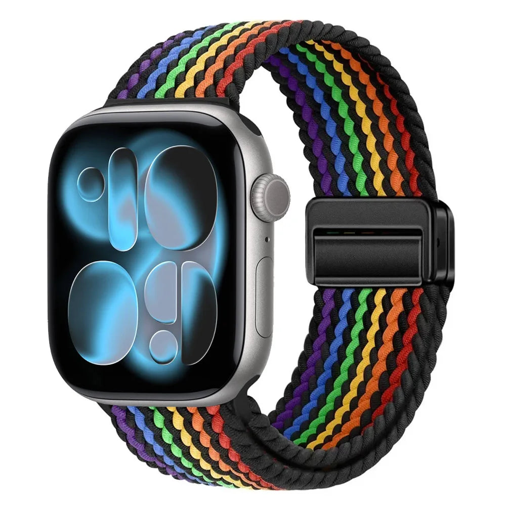 Nylon Loop Strap for Apple Watch 11 10 9 8 7 46mm 42mm 45mm 41mm Ultra 3 2 1 49mm Magnetic Braided  IWatch 6 5 4 SE3 Accessories