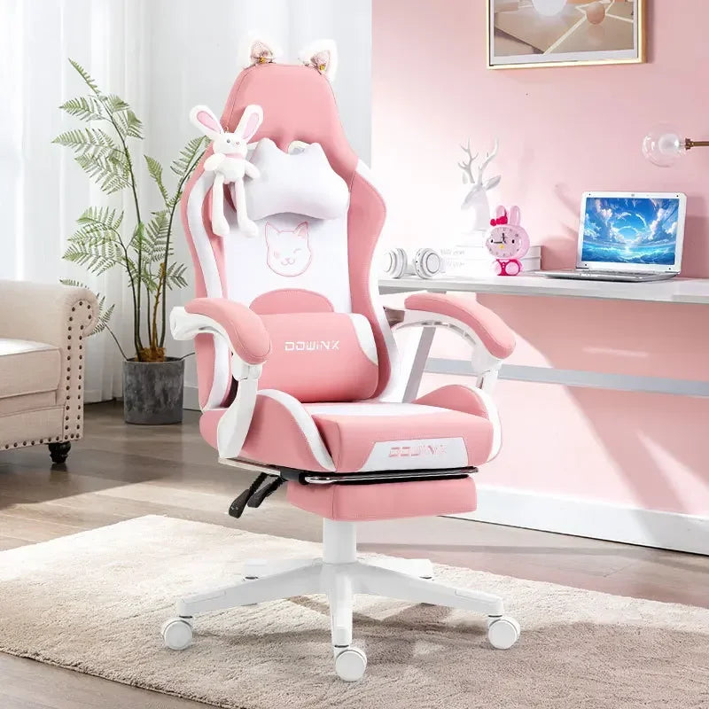 AOLIVIYA Comfortable Ergonomic Home Gaming Desk Chair For Women Student Bedroom Study Computer Backrest With A318756