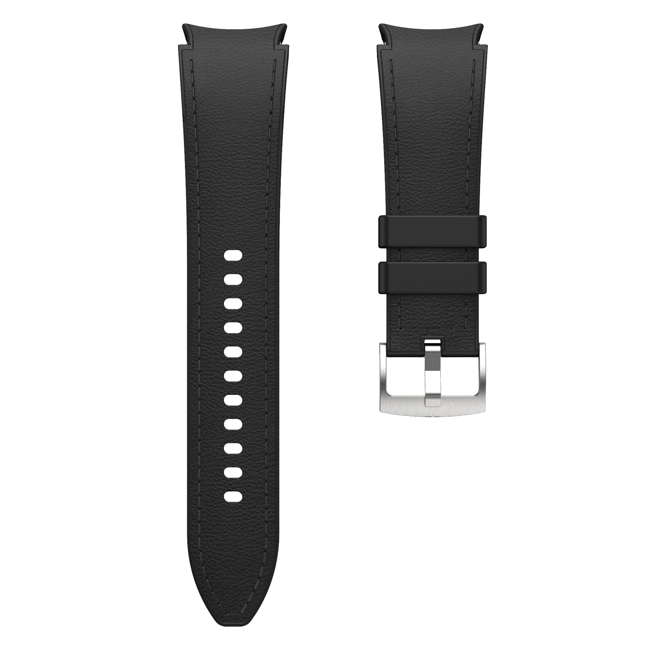 Silicone+Leather Strap for Samsung Galaxy Watch 7 6 5 4 44mm 40mm/5 Pro 45mm Wristband for Galaxy Watch 6 Classic 47mm 43mm Belt