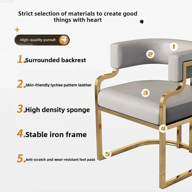 Bedroom Furniture Nordic Furniture Simple Style Dining Chair High-end Tea Chair Reception, Mahjong, Sofa Manicure, Makeup Chair