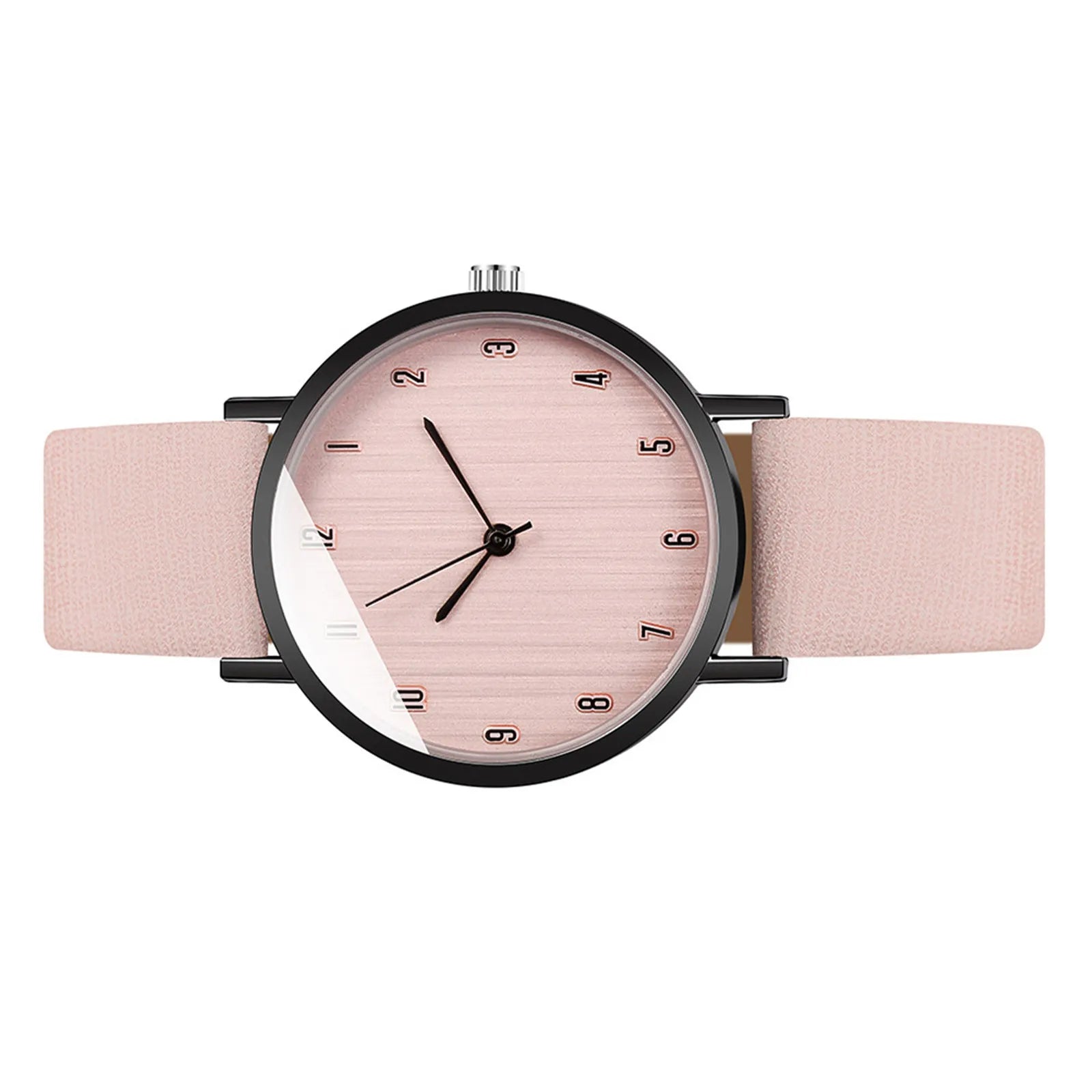Quartz Wrist Watch for Women Simple Classic Design Wood Pattern Dial Precise Movement Stylish Strap Fashionable Everyday