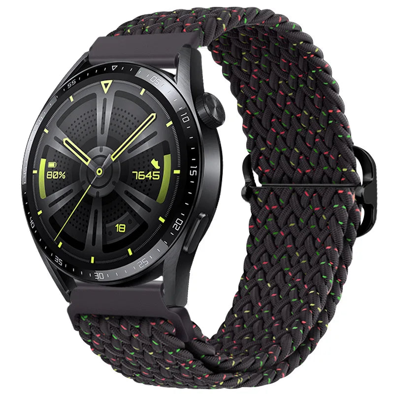 20mm 22mm Elastic Braided Nylon Strap for Huawei Watch GT6 5 4Pro 46mm Bracelet for Samsung Galaxy Watch 7 6 5 4 6/4Classic Band