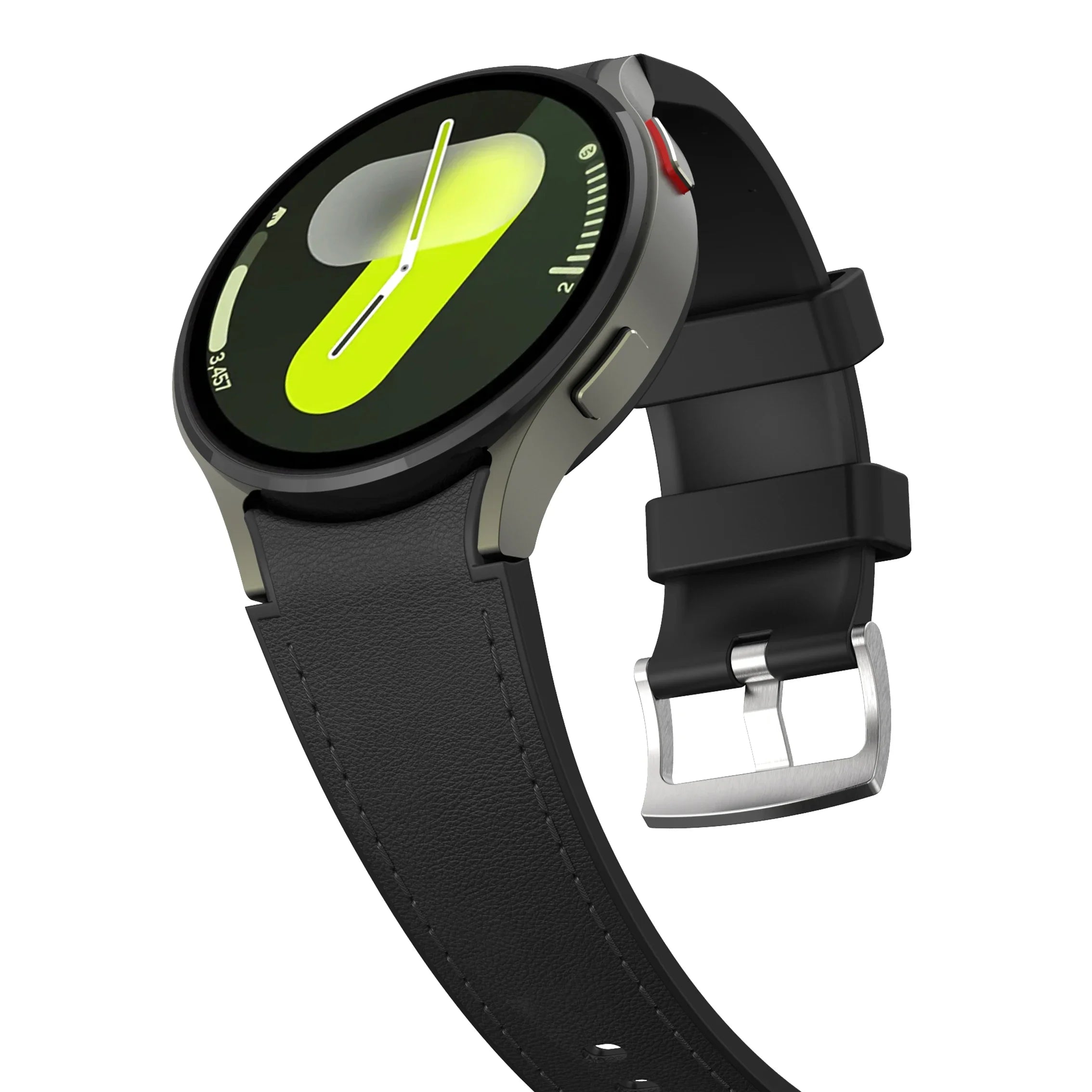 Silicone+Leather Strap for Samsung Galaxy Watch 7 6 5 4 44mm 40mm/5 Pro 45mm Wristband for Galaxy Watch 6 Classic 47mm 43mm Belt