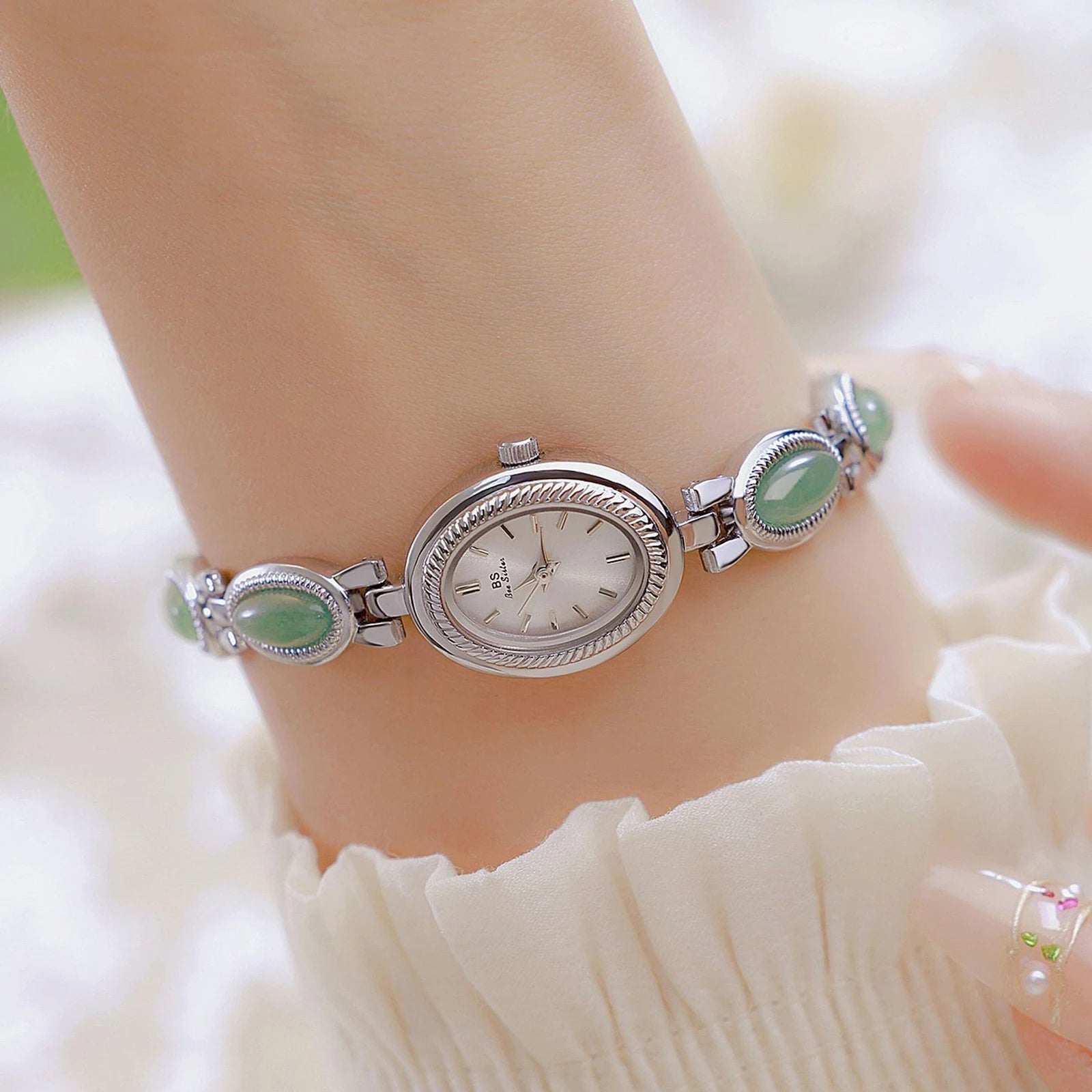 High-end Luxury Ladies Watches Elegant Green Jewelry Jade Quartz Bracelet Wristwatch gifts for women 2025 Fashion dress Watch