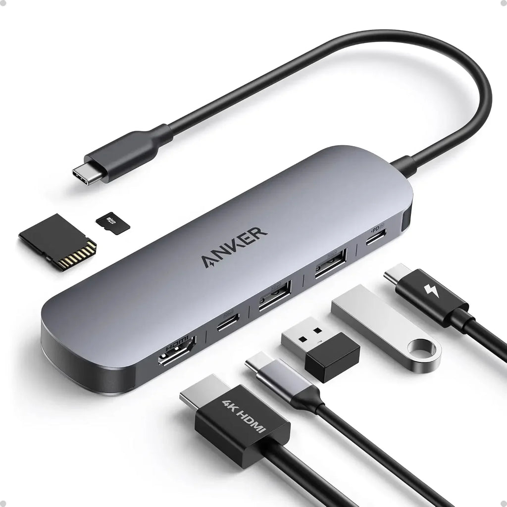 New Anker 7 in 1 USB C Hub Multi Port Adapter 4K 60Hz HDMI Splitter 85W Power Delivery for Laptop Tablet MacBook Pro