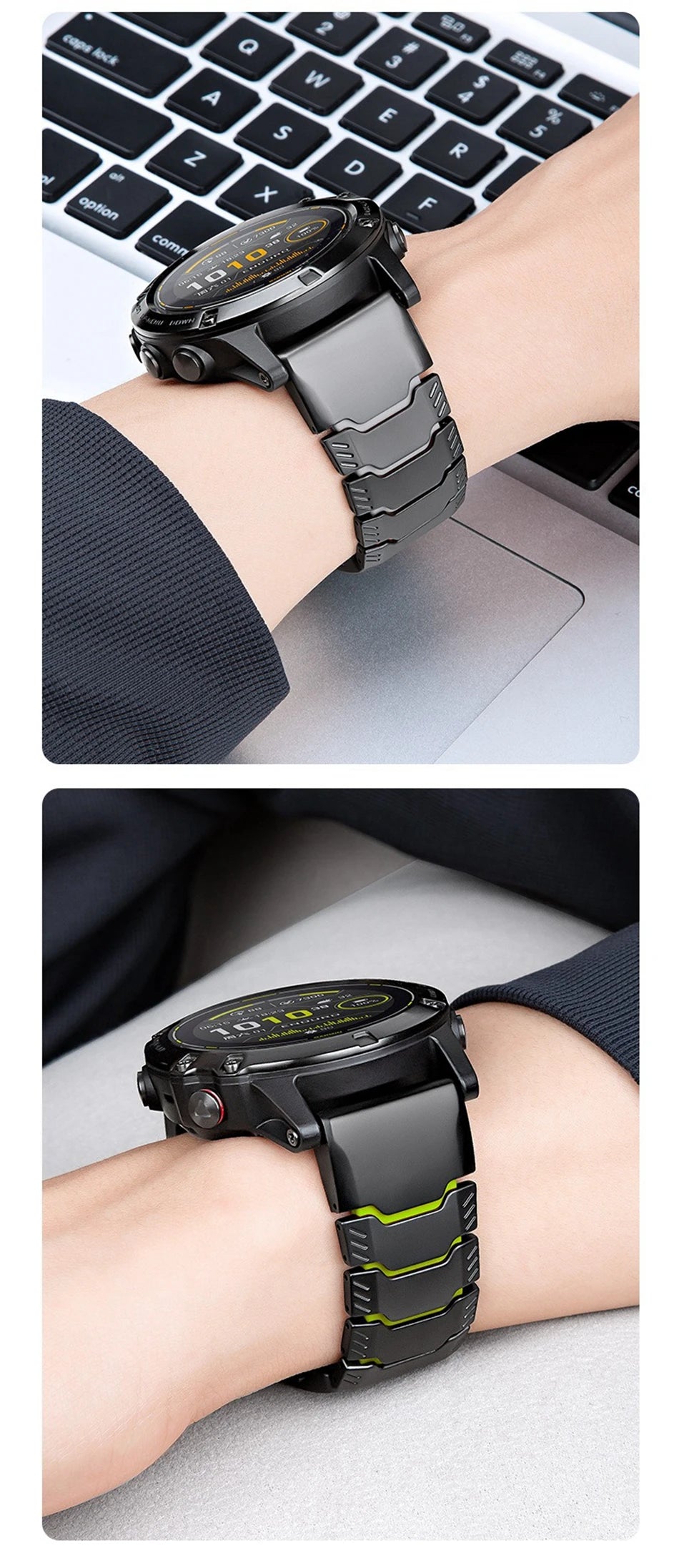 Titanium Silicone Magnetic Band for Garmin Watch Fenix 8 7X Pro 6X Enduro 3 Strap For Garmin Tactix 7Pro Instinct 2X 26mm Bands
