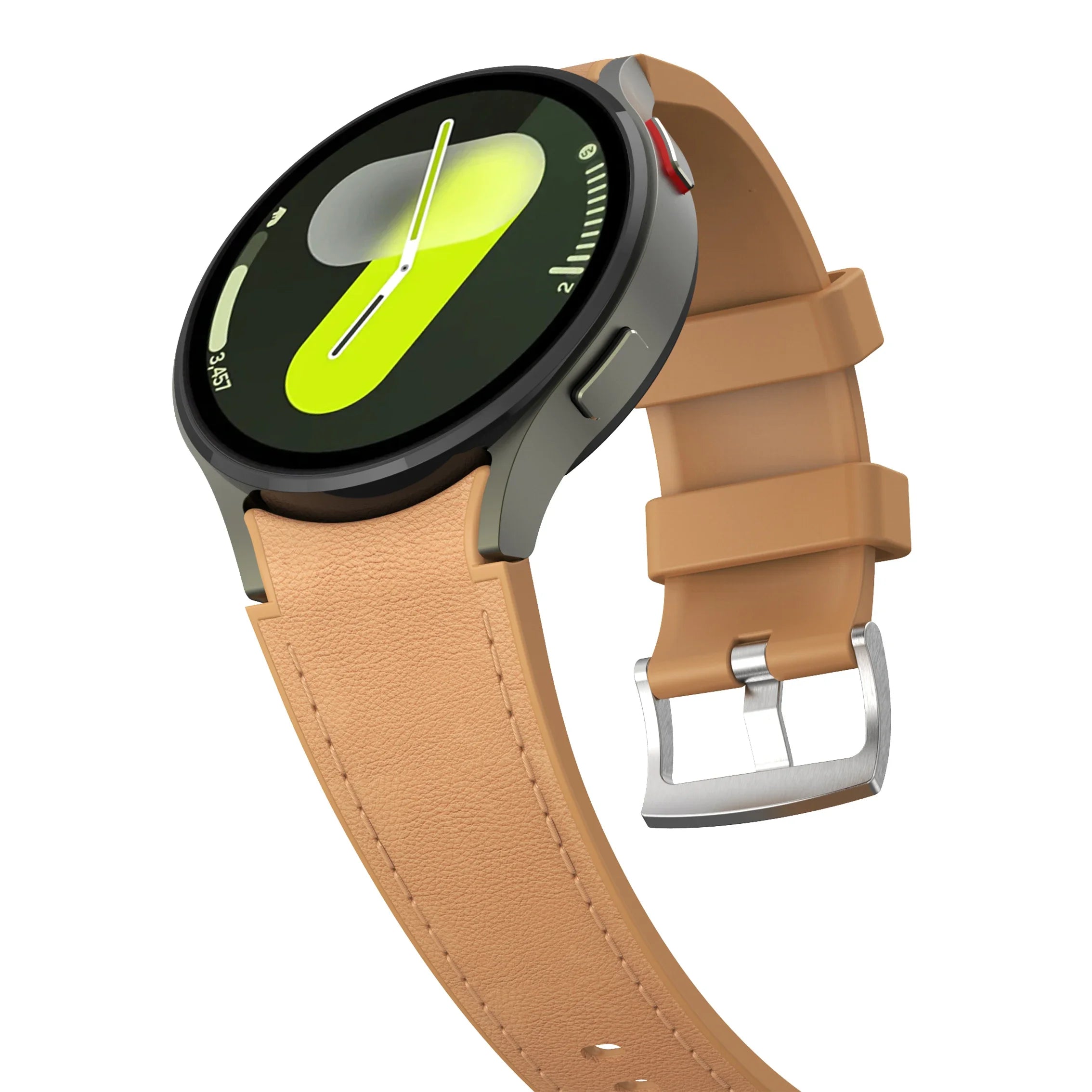 Silicone+Leather Strap for Samsung Galaxy Watch 7 6 5 4 44mm 40mm/5 Pro 45mm Wristband for Galaxy Watch 6 Classic 47mm 43mm Belt