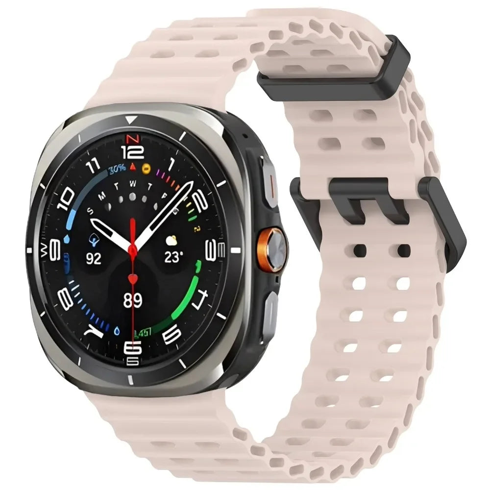 Two-color Silicone Strap for Samsung Galaxy Watch Ultra 47mm Ocean Original Official Wristband Galaxy Watch 8-7 Ultra 47mm Belt