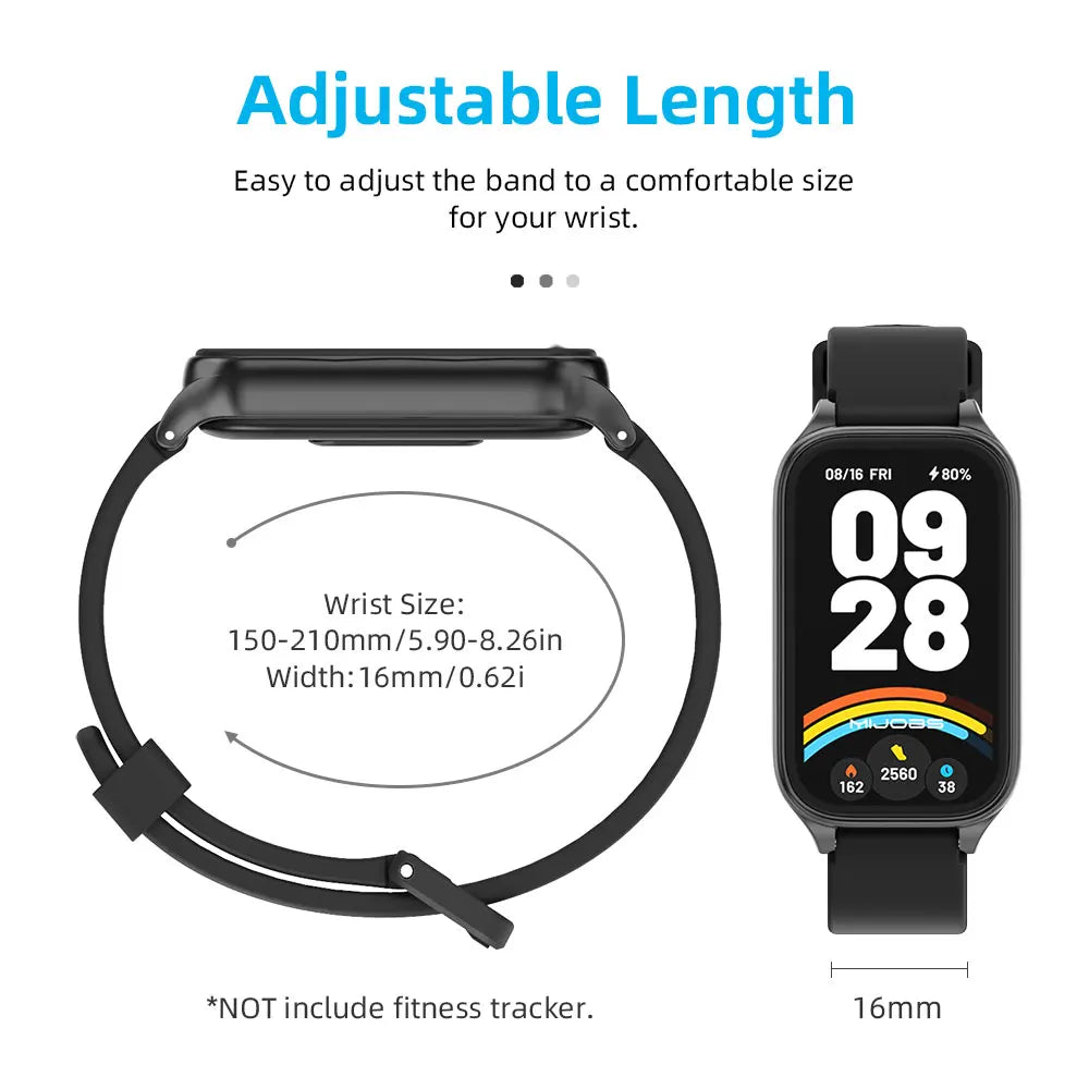 Strap For Mi Band 9 Active Watchband for Mi Band 8 Active 9 Active Silicone Wristband for Mi Band 9 Active Smartband Accessories