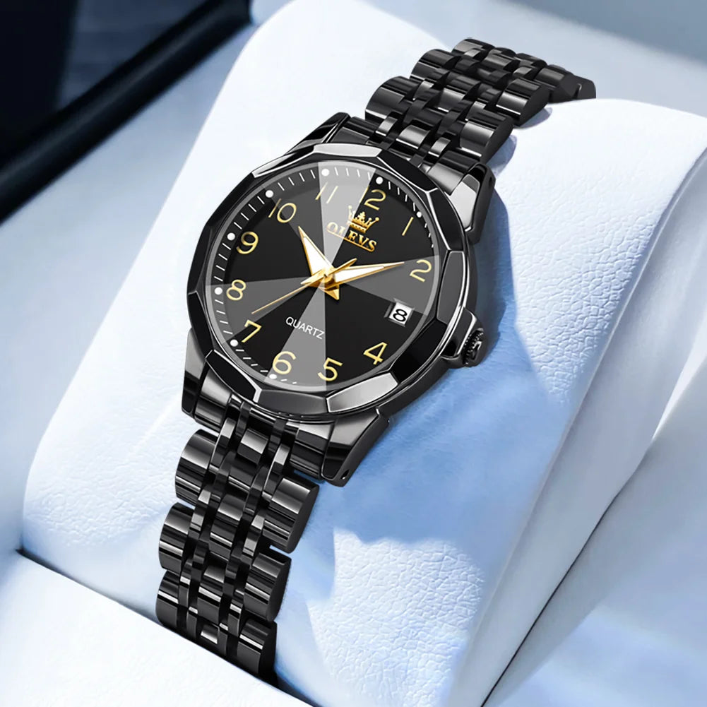 OLEVS 9931 Elegant Fashion Women's Watches Luxury Brand Original Quartz Watch forLadies Waterproof Stainless Steel Luminous Date
