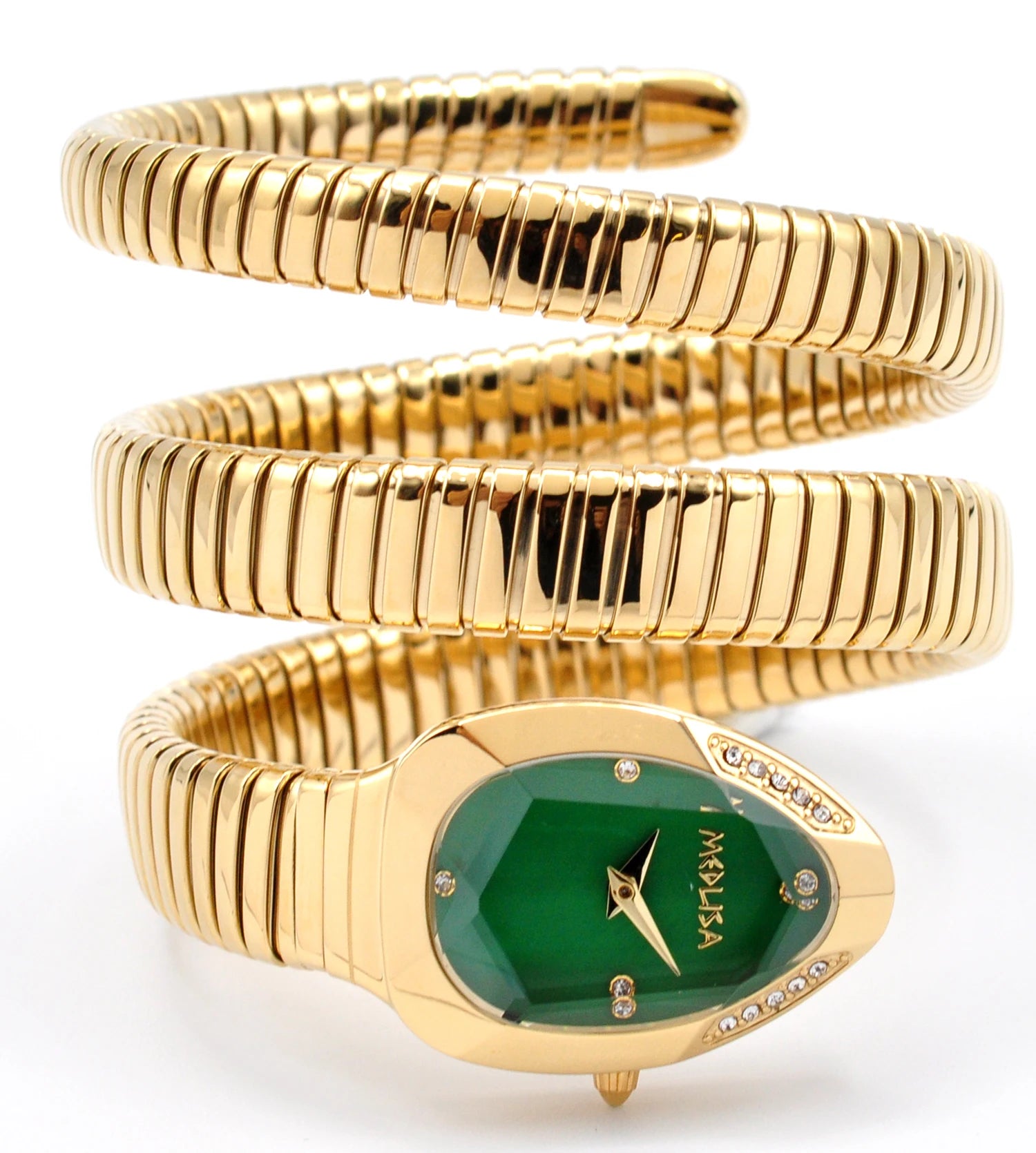 2026 High Quality Gold Diamond Set Snake Shaped Dress Watch Bangle Style Fashionable Unique Brand Same Style Women's Wristwatch