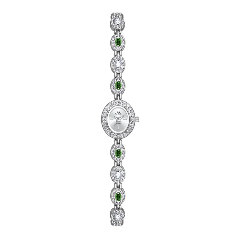 Colorful Diamond Luxury Women's Watch Elegant Bracelet Wristwatch Waterproof Quartz Hand Clock Gifts For Girlfriend