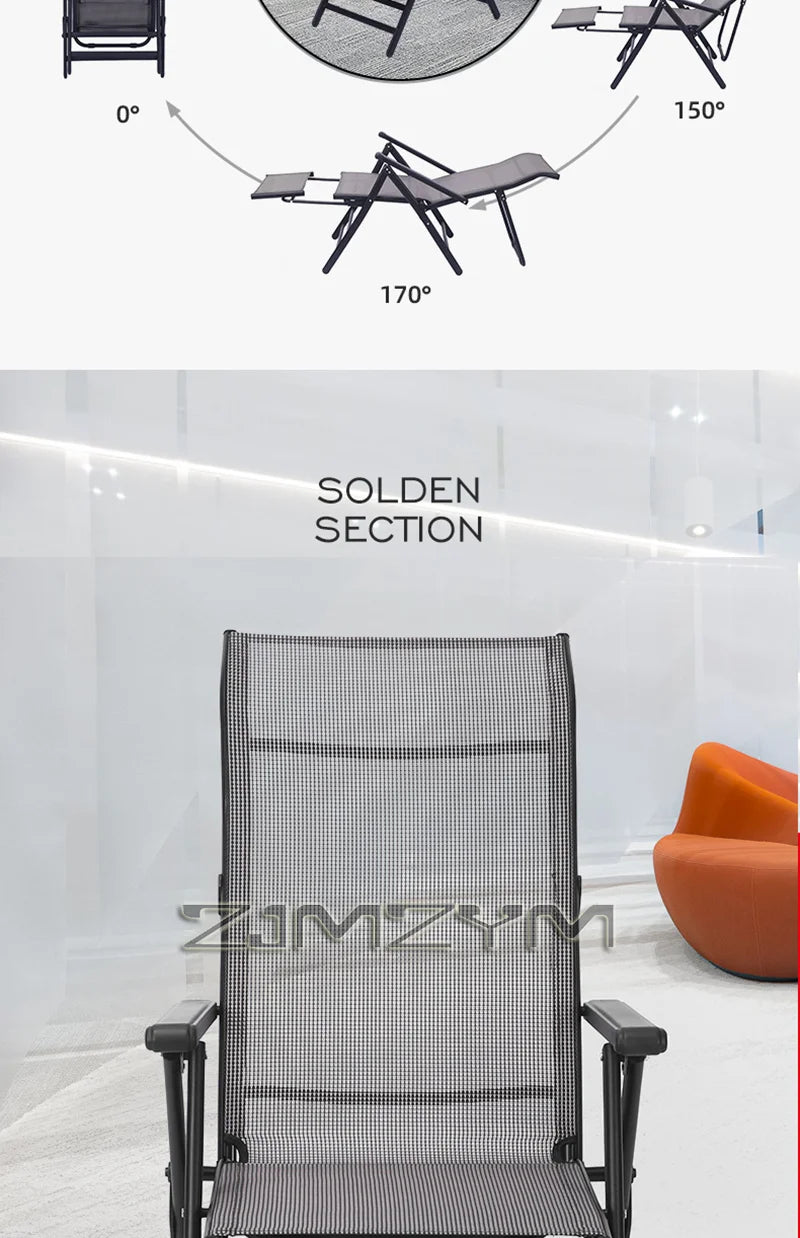 Portable Folding Beach Chair Outdoor Garden Camp Recliner Furniture for Courtyard Open Air，Telescopic Pedal Stools，Pedal stool