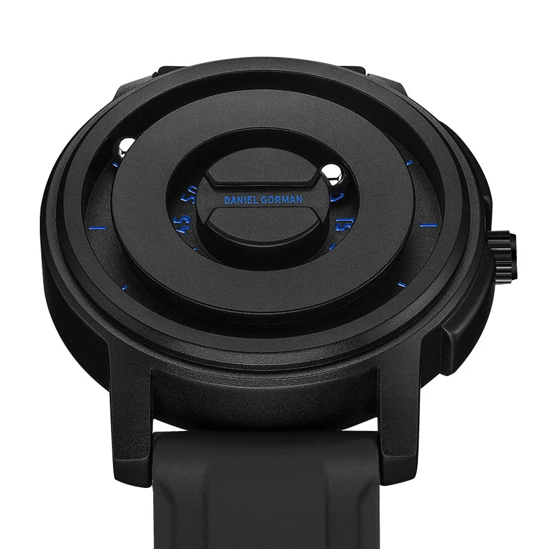 DANIEL GORMAN Fashion Silicone Watch For Men Outdoor Sports Waterproof Scrolling Pointer Magnetic Force Men's Quartz Wristwatch