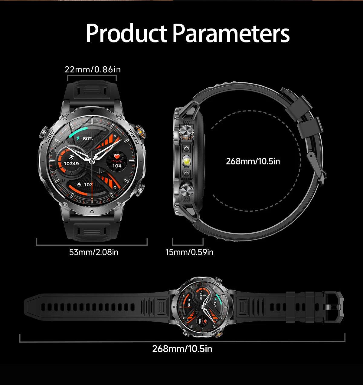 LIGE 2026 Military 1400mAh Battery Smart Watch Men Outdoor Flashlight IP68 Waterproof Heart Rate Bluetooth Call Sports Bracelet