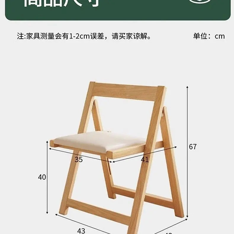 Nordic Solid wood chair negotiation restaurant dining back study simple home garden lounge chair furniture foldable stool