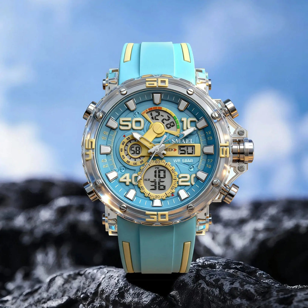 Military Watches Men Watch 2025 New 50M Waterproof Wristwatch Stopwatch Alarm LED Light Digital Watches 8136 Men's Sports Watch