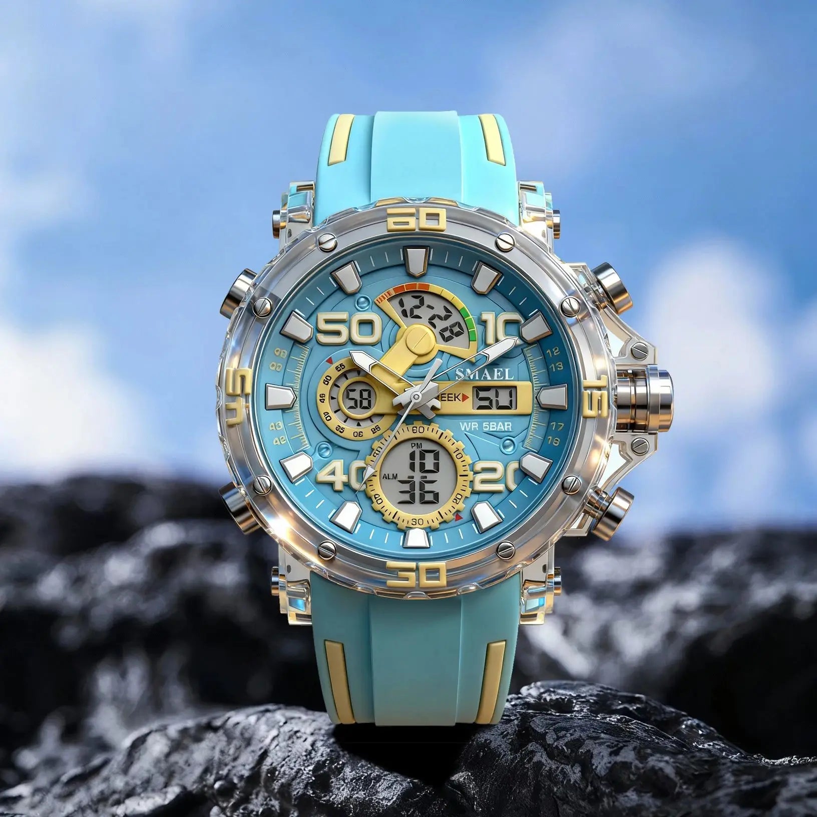 Military Watches Men Watch 2025 New 50M Waterproof Wristwatch Stopwatch Alarm LED Light Digital Watches 8136 Men's Sports Watch