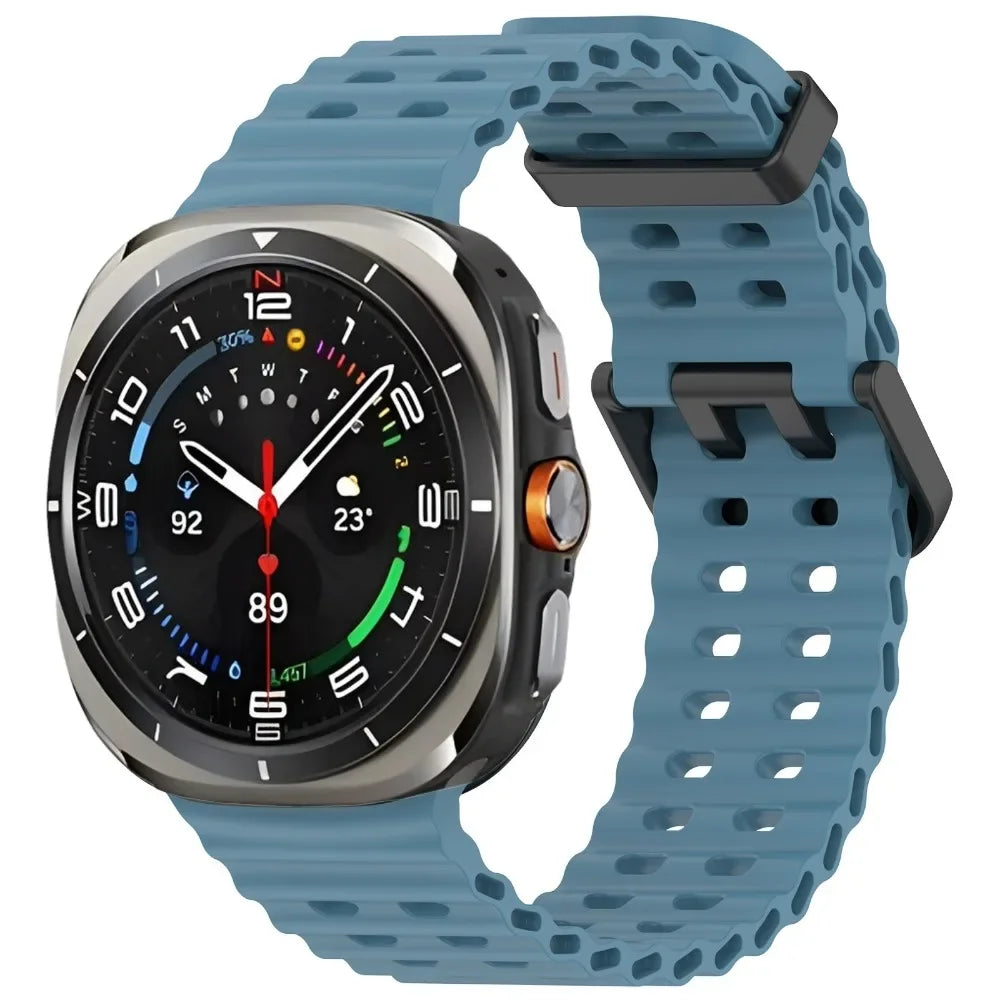 Two-color Silicone Strap for Samsung Galaxy Watch Ultra 47mm Ocean Original Official Wristband Galaxy Watch 8-7 Ultra 47mm Belt