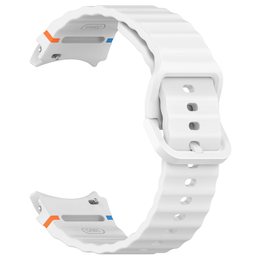 Official Silicone Strap for Samsung Galaxy Watch 7/FE/6/5/4 44mm 40mm 5 Pro Wave Bracelet for Watch 6 4 Classic 46mm 42mm Band