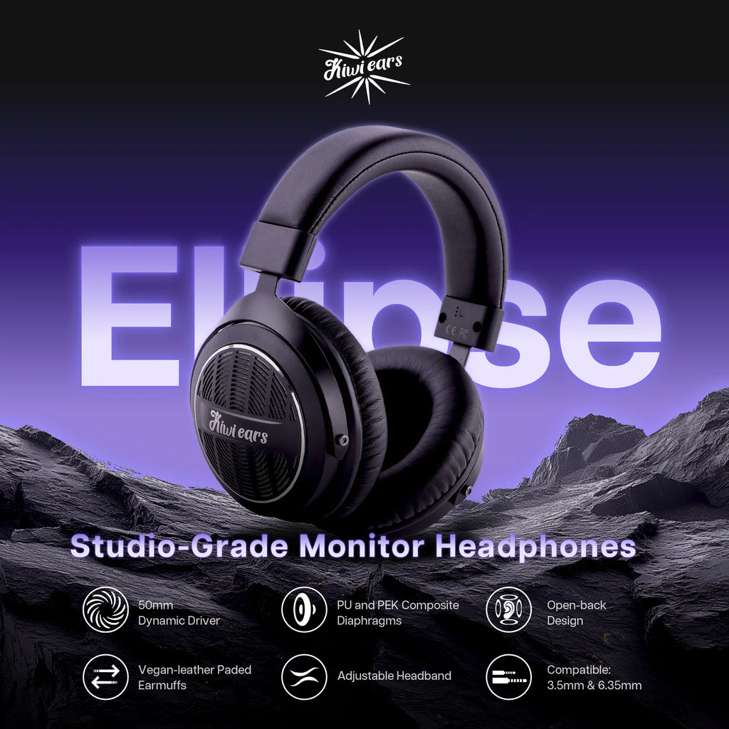 Linsoul Kiwi Ears Ellipse Studio-Grade Dynamic Driver Headphones with Comfortable Design and Dtachable Cable Design