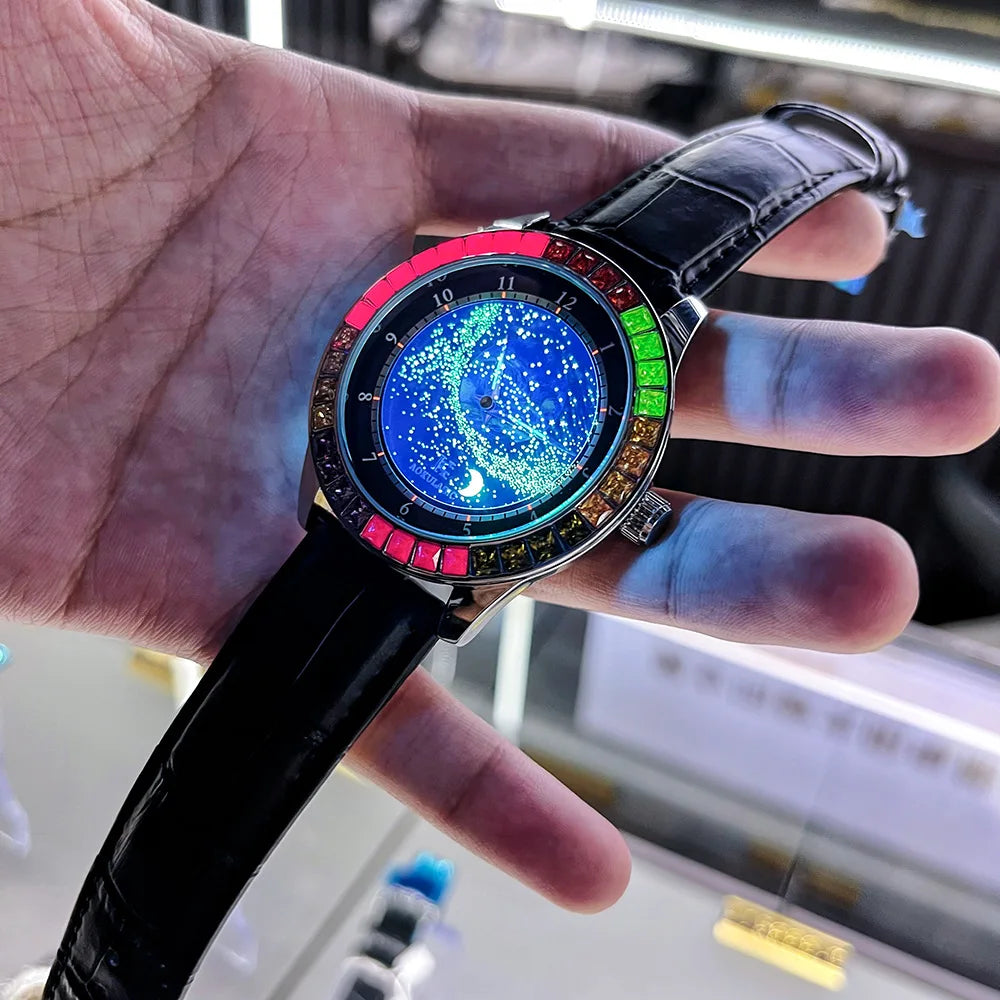 Stainless Steel New Starry Sky Series Luminous Waterproof Self-Wind Automatic Mechanical Watch for Men