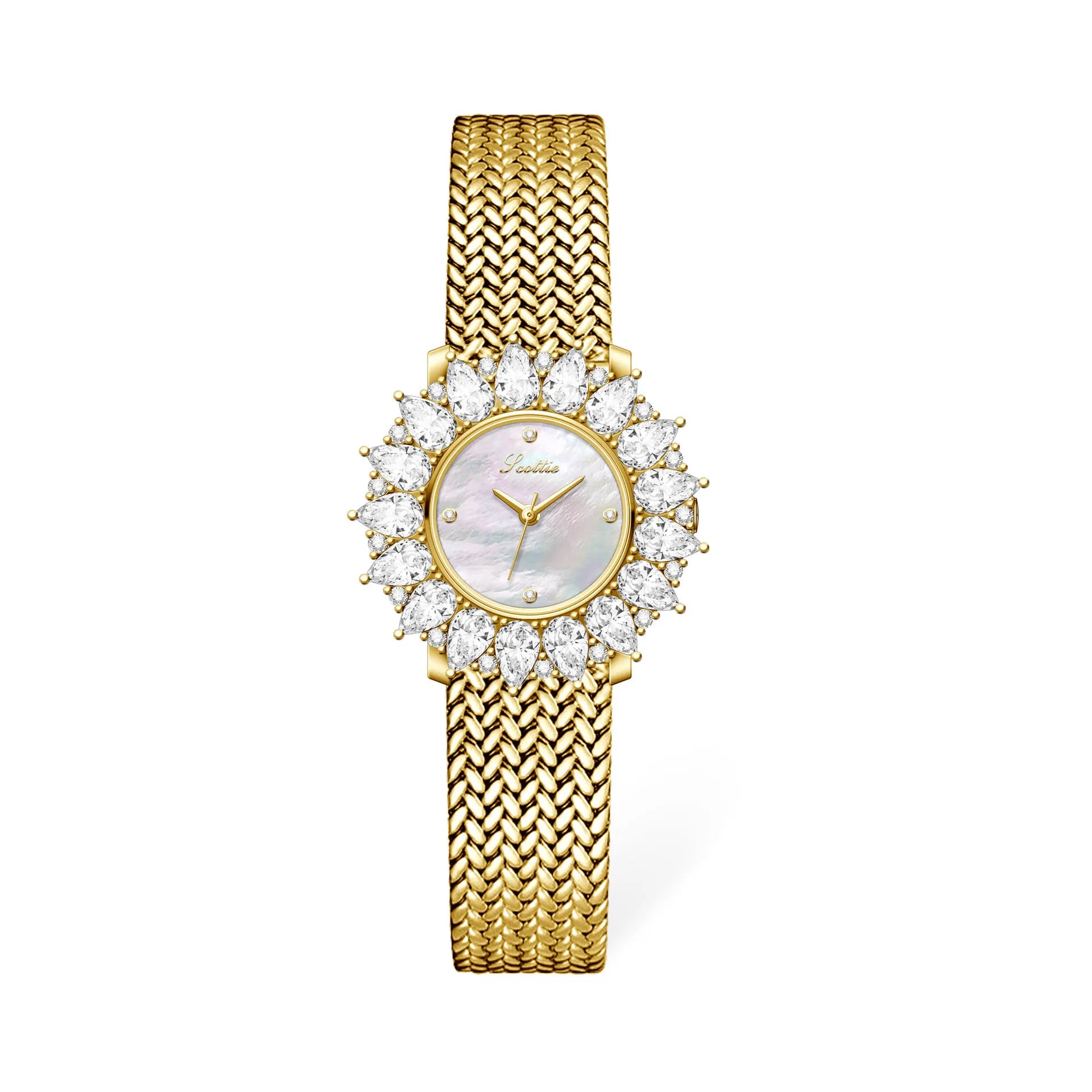 Women Watches for Girls Wrist Quartz Watch Sliver Gold Flower Diamond Orologio Ladies Vintage Wristwatch Stainless Steel Clock