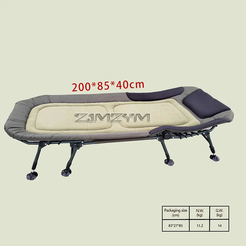 Folding Bed Recliner Single Office Household Camping Portable Nap Bed Simple Design for Lunch Breaks，Lounge Chair