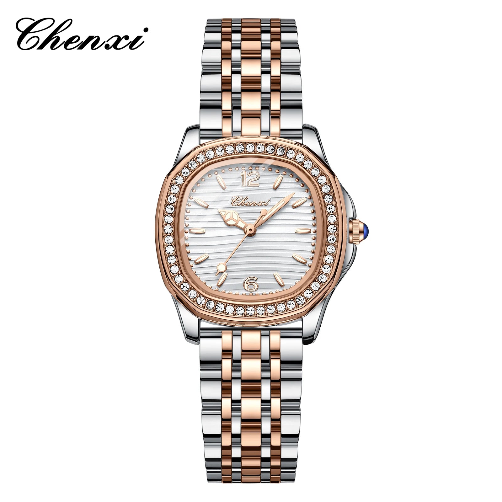CHENXI Luxury Elegant Watches For Woman Fashion Diamond Dial Quartz Watch Ladies Rose Gold Wristwatch Waterproof Luminous
