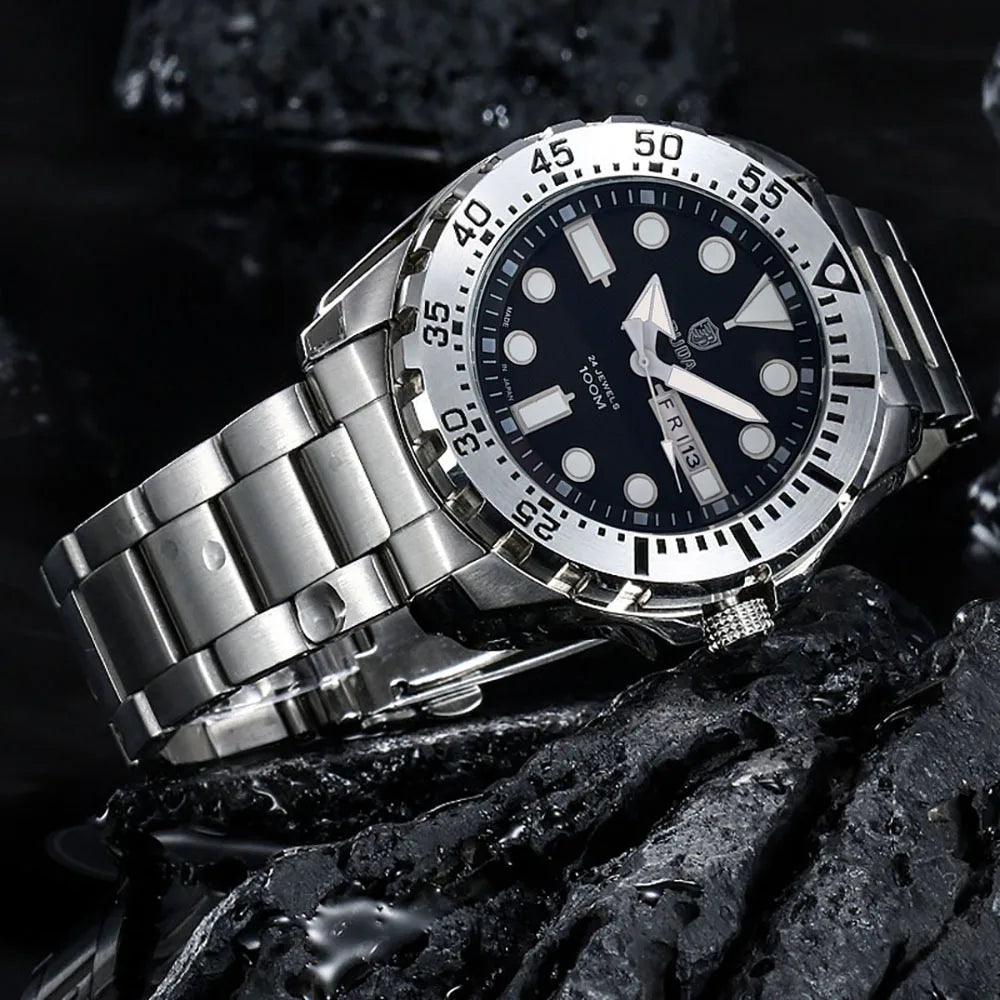 High-Quality Luxury Watch Calendar, Day, Water-Resistant, Luminous Quartz Watch Business Men's Watch Fashion Timepiece