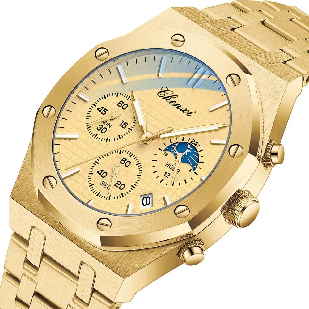 CHENXI  Multifunctional Men's Watches Luxury Brand Calendar Luminous  Waterproof Men Wristwatch High Quality Quartz male Watch