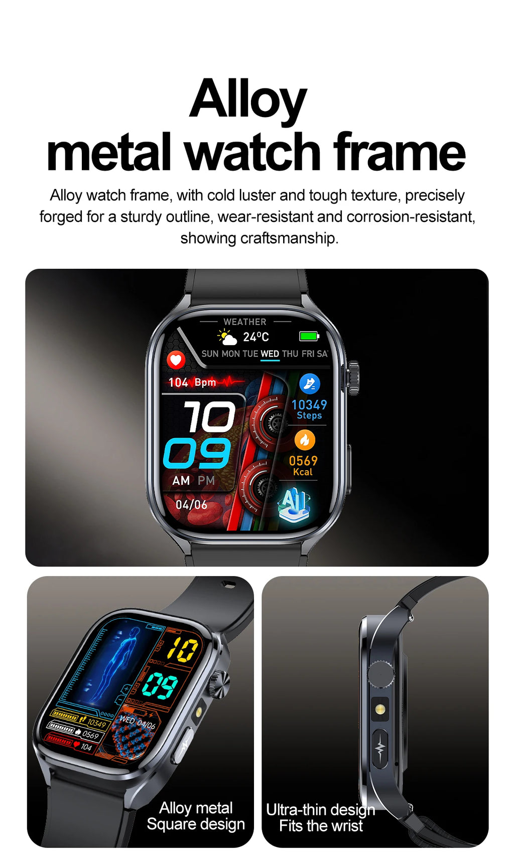 2026 New AI Health Care Accurate detection ECG SmartWatch Blood Pressure lipids Uric Acid Analysis Bluetooth Call Smart Watches