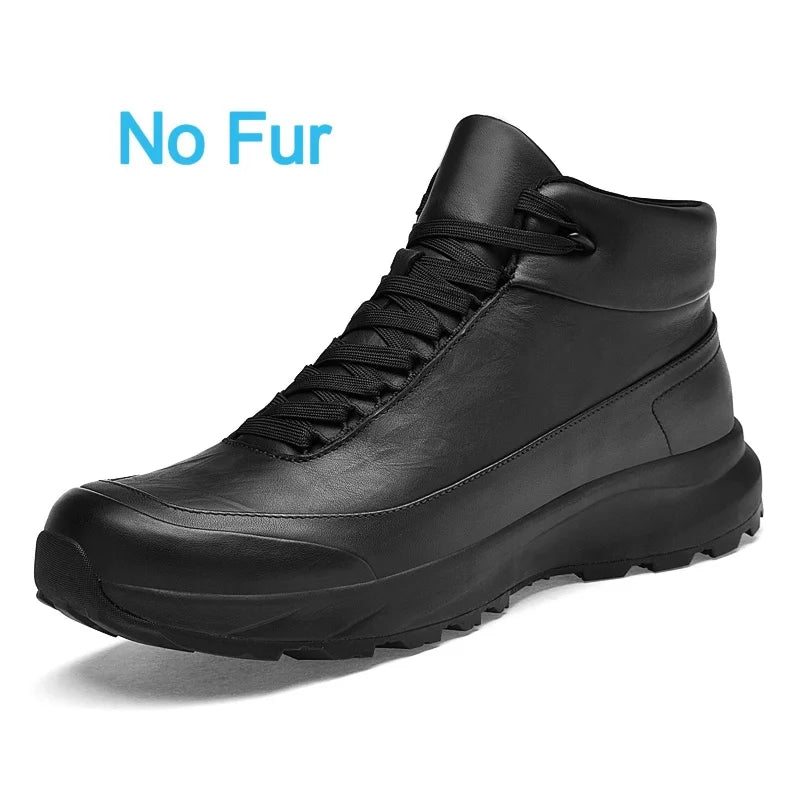 2026New Casual Leather Shoes For Mens Outdoor Work Trend Walking Shoe Fashion Thick Bottom Comfy Versatile Genuine Leather Boots