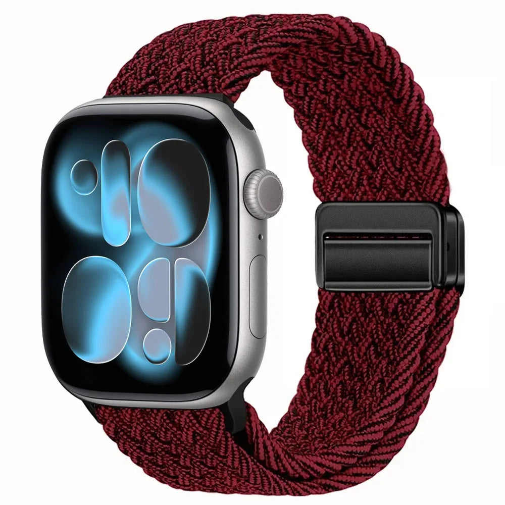 Nylon Loop Strap for Apple Watch 11 10 9 8 7 46mm 42mm 45mm 41mm Ultra 3 2 1 49mm Magnetic Braided  IWatch 6 5 4 SE3 Accessories