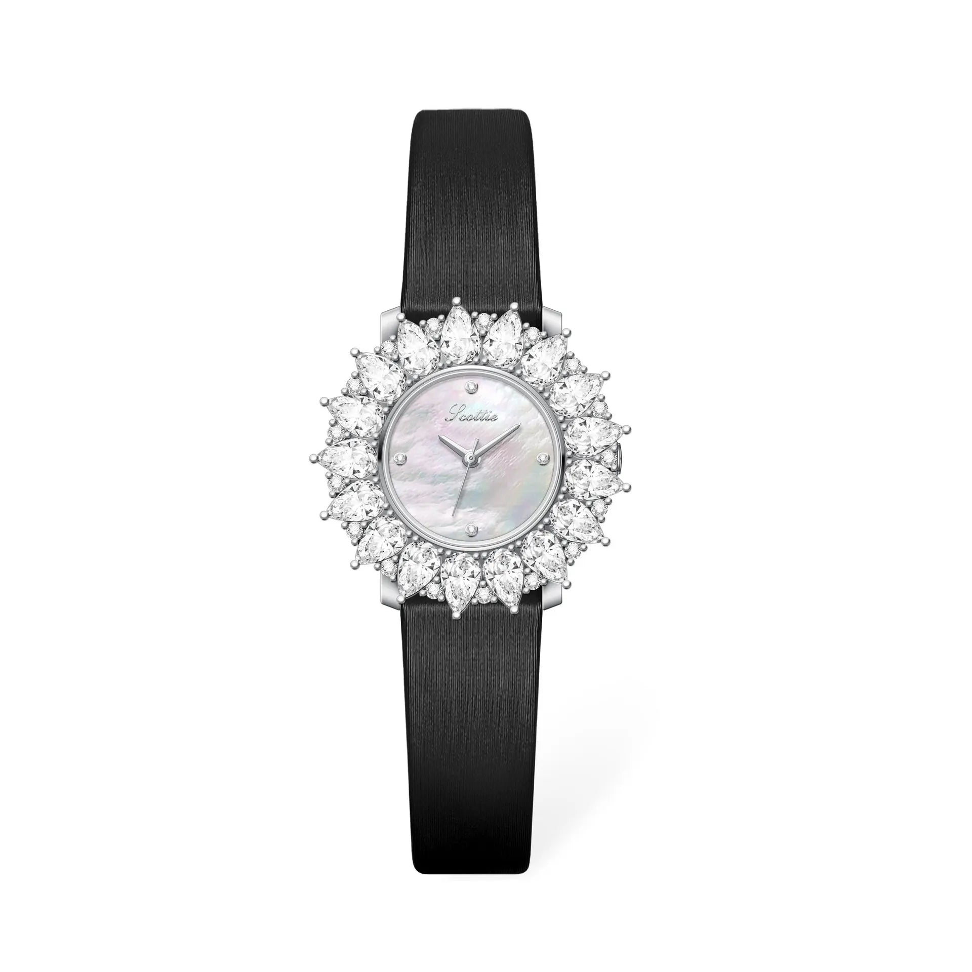 Women Watches for Girls Wrist Quartz Watch Sliver Gold Flower Diamond Orologio Ladies Vintage Wristwatch Stainless Steel Clock