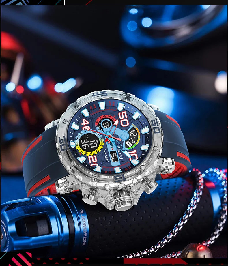Military Watches Men Watch 2025 New 50M Waterproof Wristwatch Stopwatch Alarm LED Light Digital Watches 8136 Men's Sports Watch
