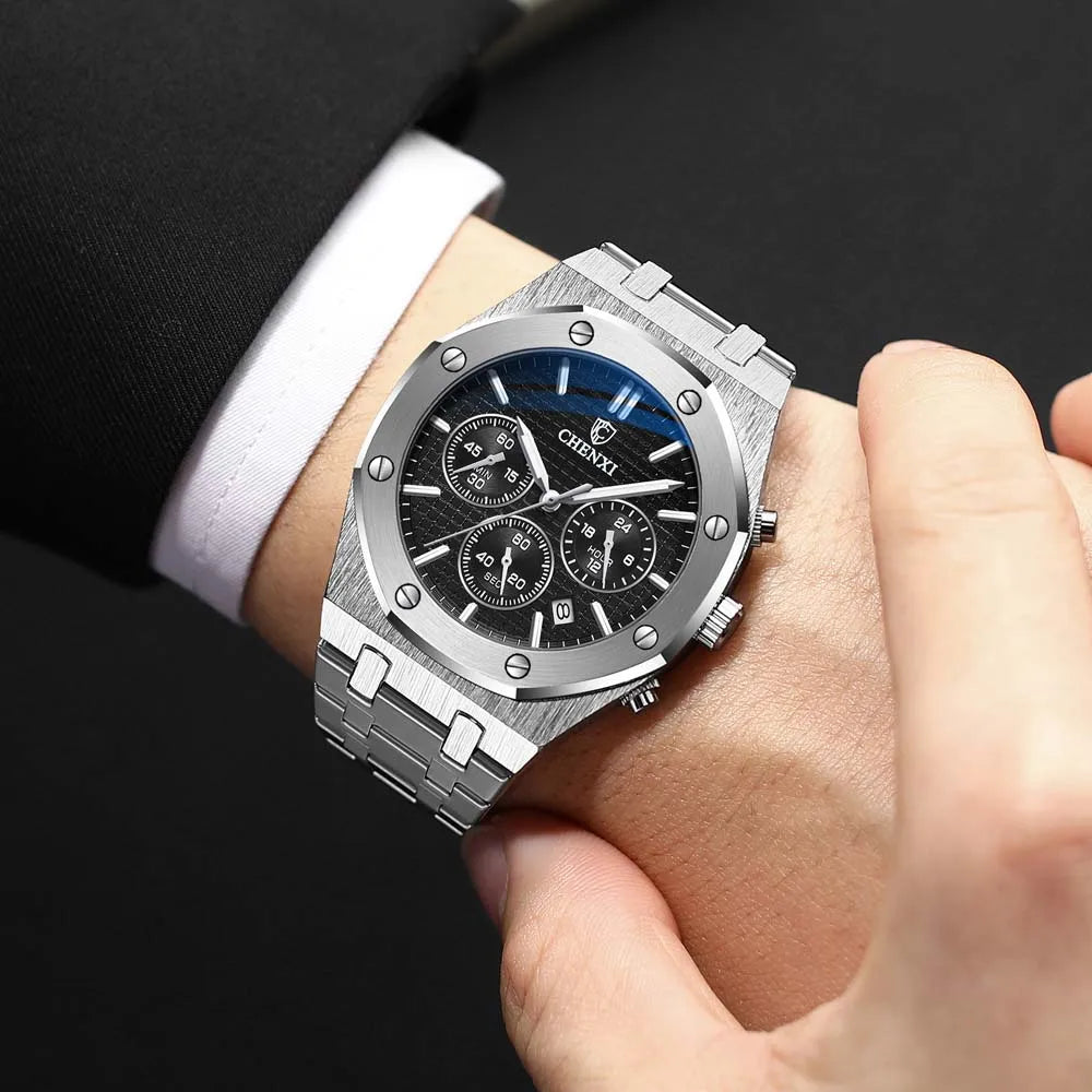 CHENXI  Multifunctional Men's Watches Luxury Brand Calendar Luminous  Waterproof Men Wristwatch High Quality Quartz male Watch