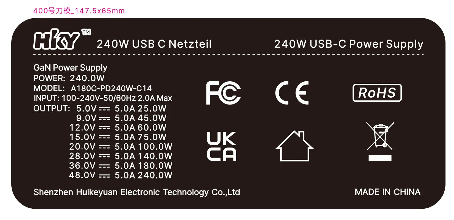 48V5A 240W USB-C Charger for Anker 737 Power Bank, 24,000mAh Laptop Portable Charger with 140W Fast Charging Macbook Pro Adapter