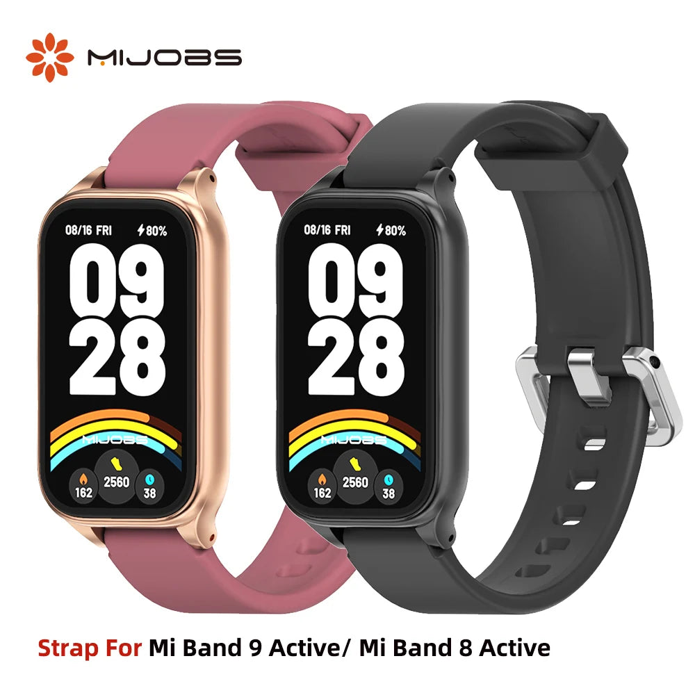 Strap For Mi Band 9 Active Watchband for Mi Band 8 Active 9 Active Silicone Wristband for Mi Band 9 Active Smartband Accessories