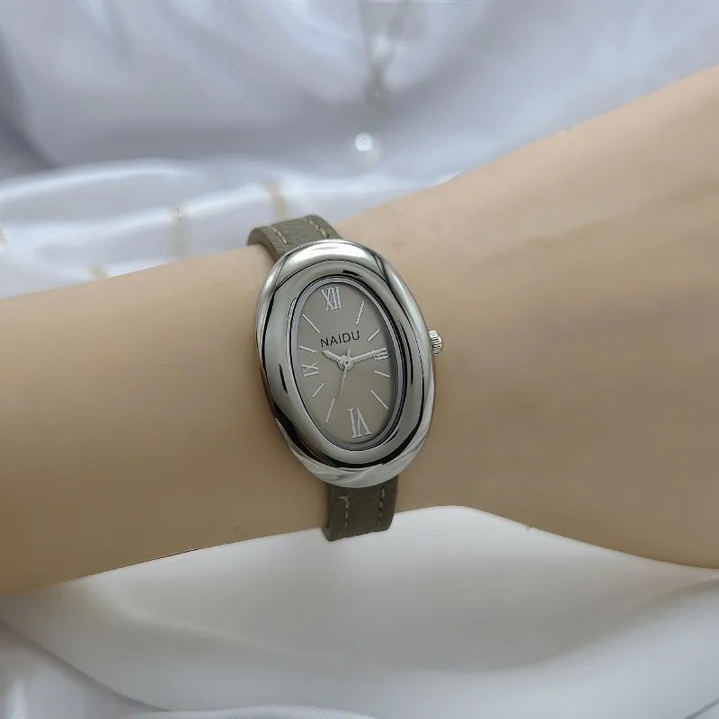 Luxury Pigeon Egg Dial Women's Quartz Watch Vintage Leather Strap Wristwatches Gift Clock Dropshipping Reloj Mujer Montre Femme