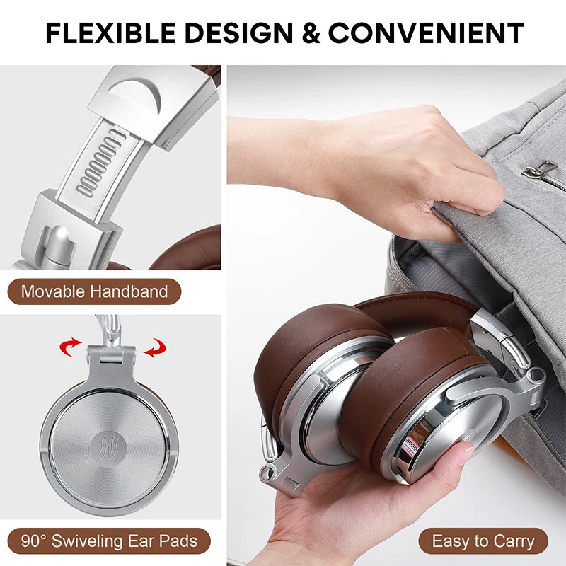 Oneodio Wired HiFi Headphones Professional Studio DJ Headphones With Mic Over Ear Hi-Res Headset Monitoring For AMP Guitar Phone