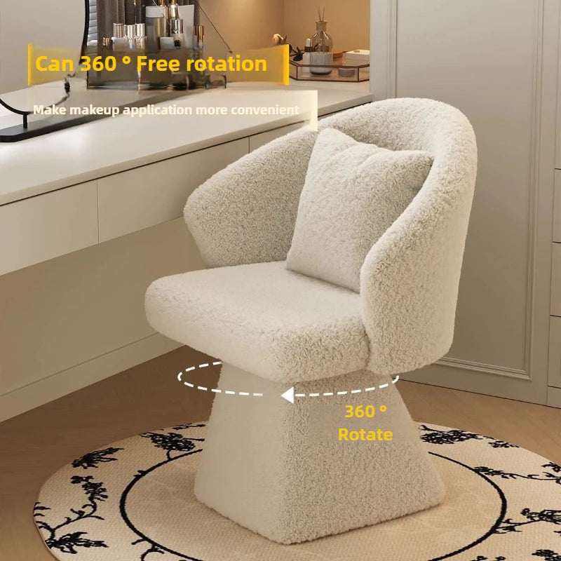 Dressing Table Chair, Rotatable Makeup Stool, Female Bedroom Princess, Light Luxury Nail Salon, Beauty Salon, Reception Chair